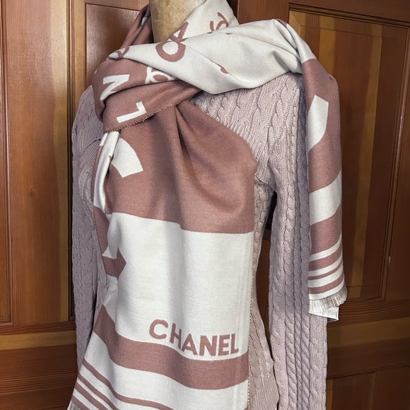 Authentic CHANEL Rose Pastel Color Theme Scarf. - Picture 13 of 17